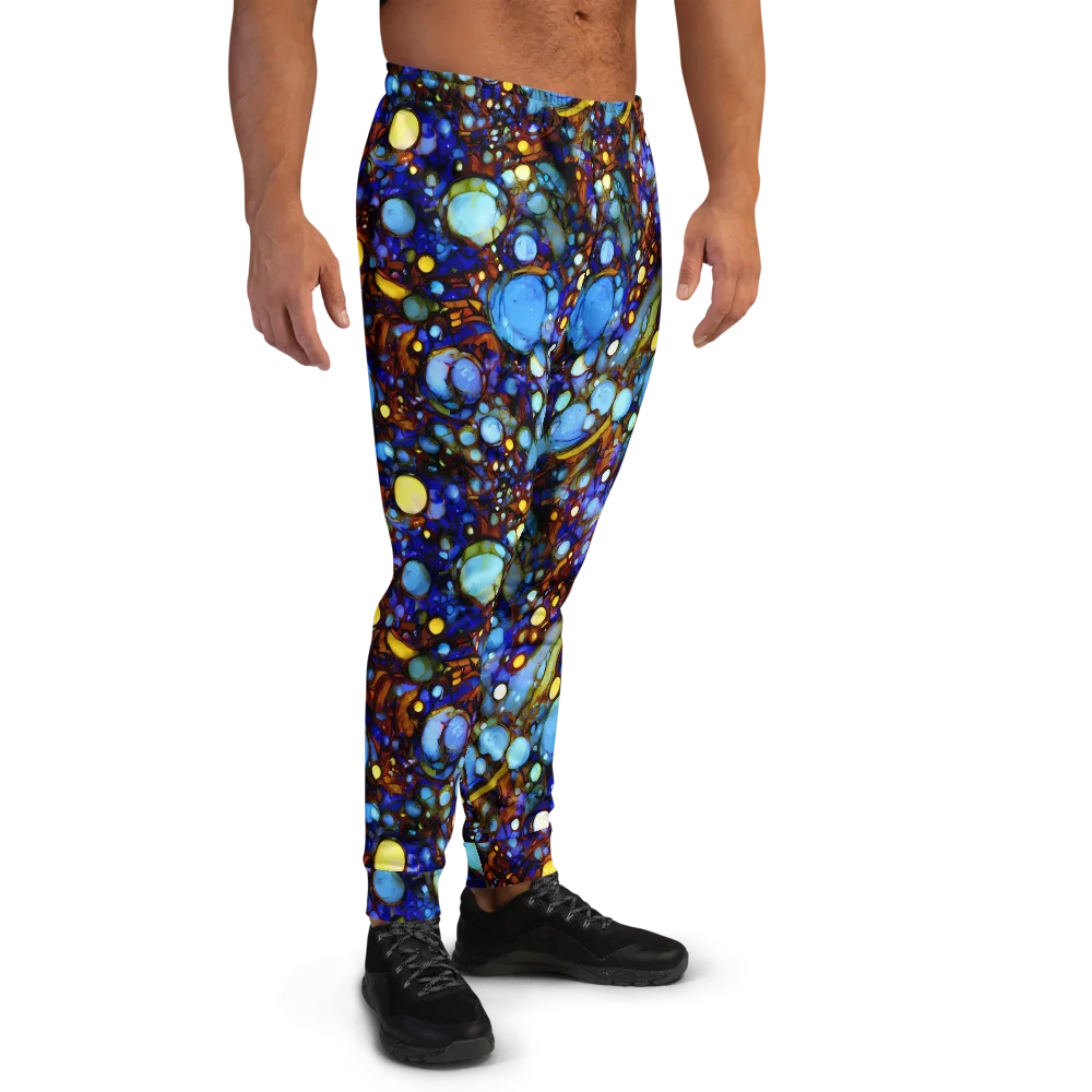 Blue Fireworks on Men's Joggers — Right