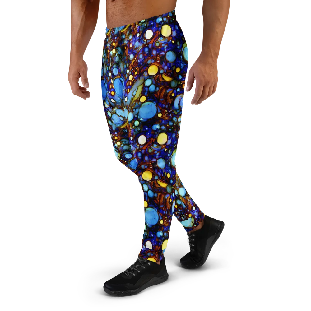 Blue Fireworks on Men's Joggers — Left