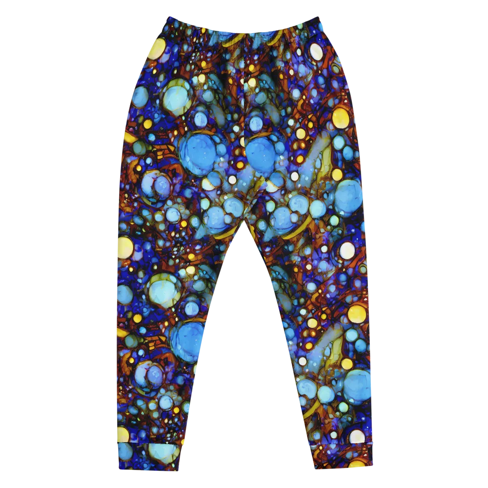 Blue Fireworks on Men's Joggers — Front