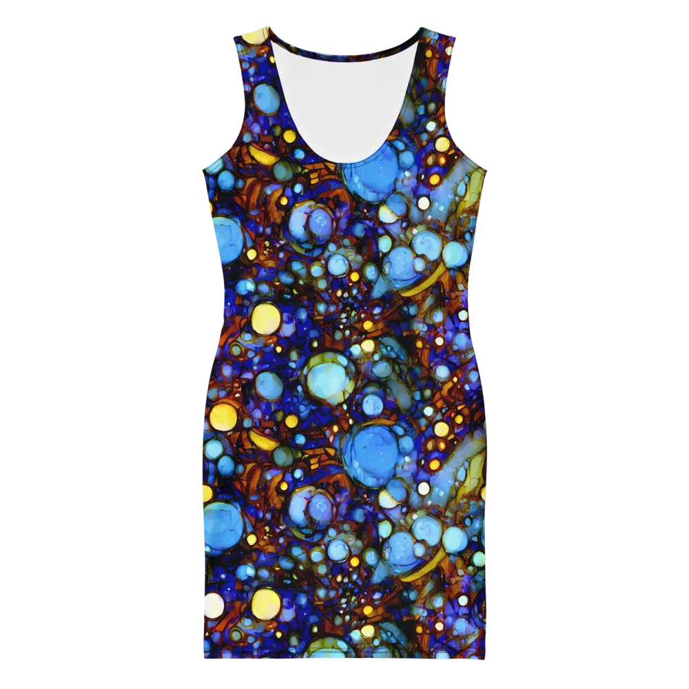 Blue Fireworks on Bodycon Dress — Front