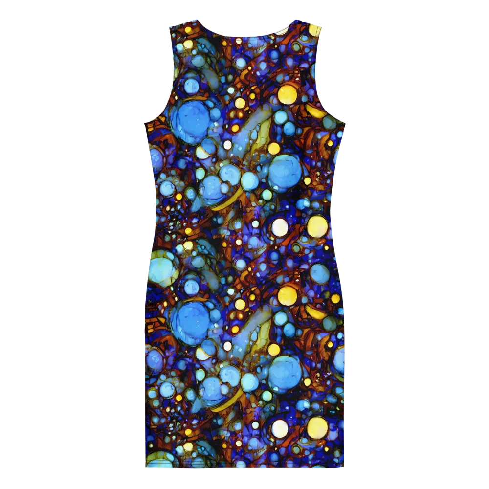 Blue Fireworks on Bodycon Dress — Back