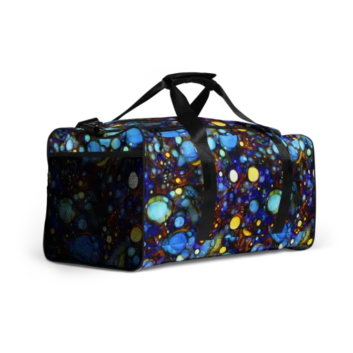 Blue Fireworks on a Duffle Bag