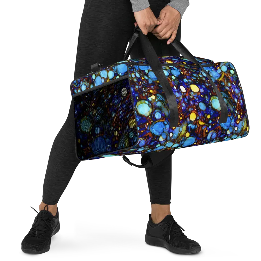 Blue Fireworks on Duffle Bag — Right Front