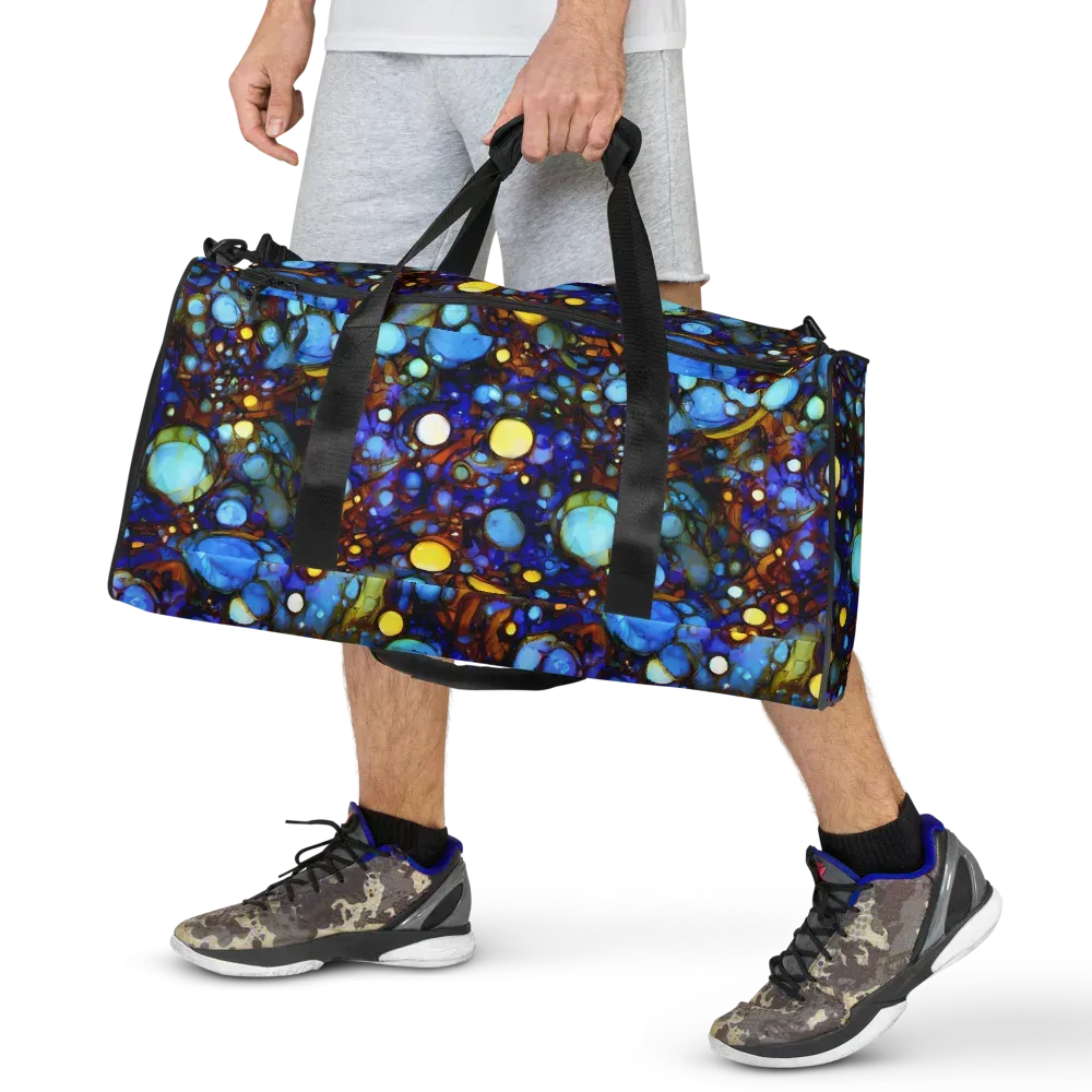 Blue Fireworks on Duffle Bag — Front