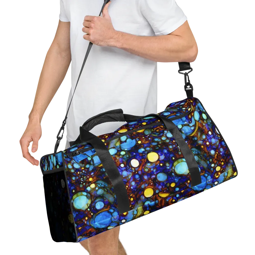 Blue Fireworks on Duffle Bag — Right Front