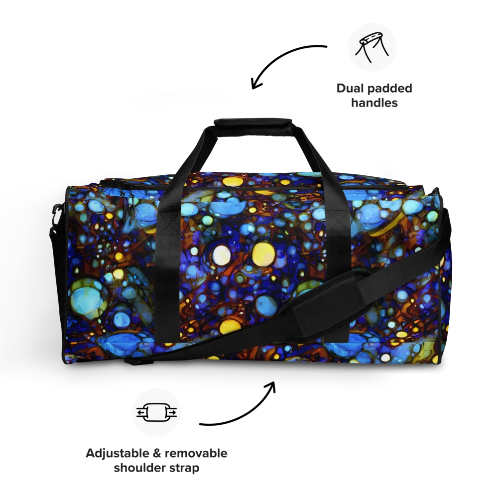 Blue Fireworks on Duffle Bag — Front