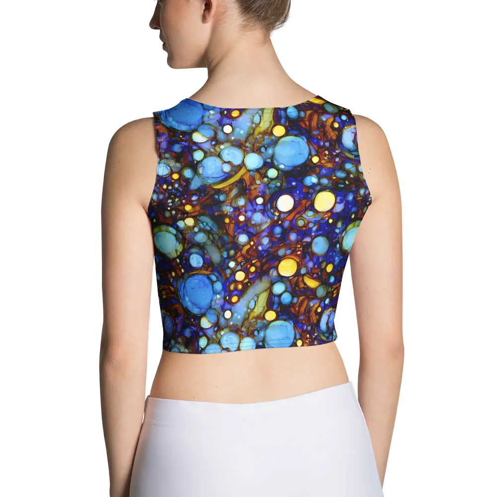 Blue Fireworks on Crop Top — Back