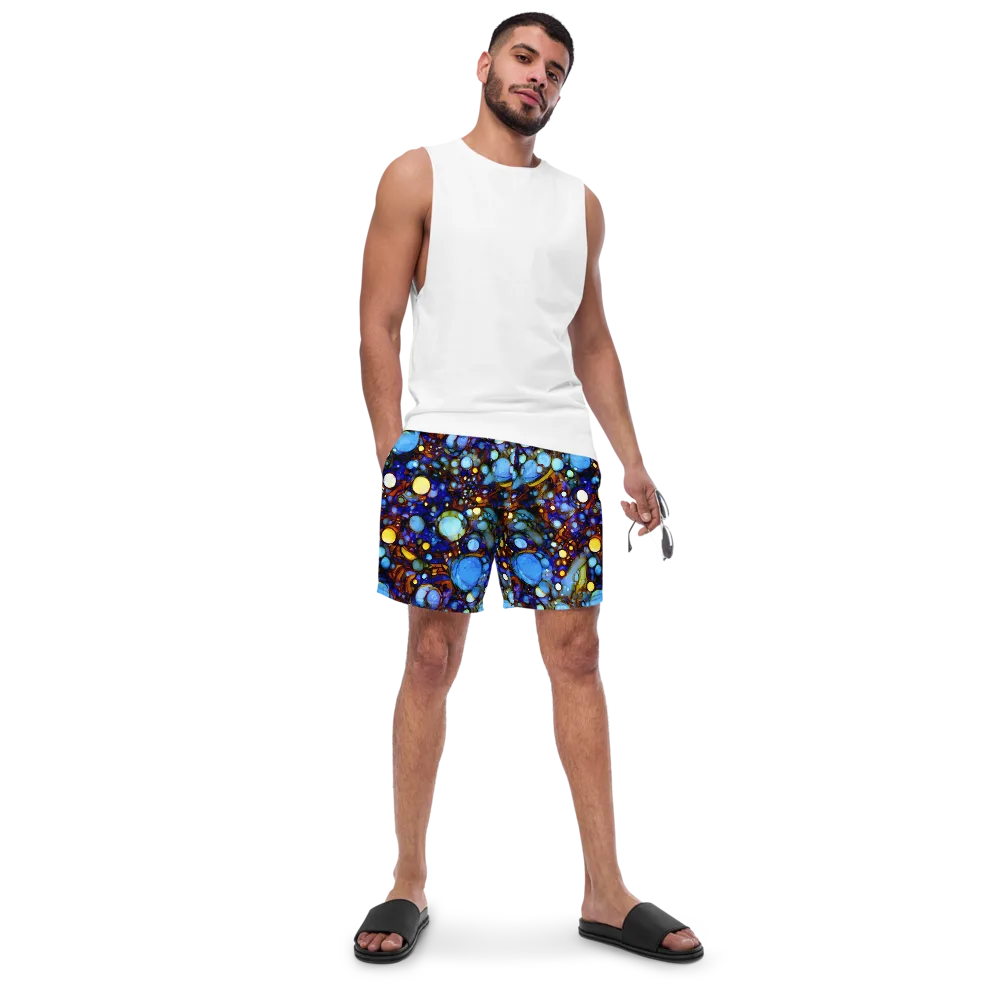 Blue Fireworks on Swim Trunks — Front