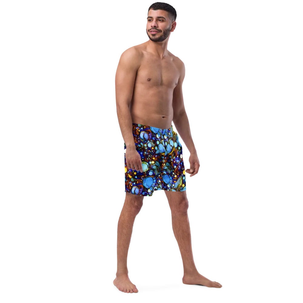 Blue Fireworks on Swim Trunks — Right Front