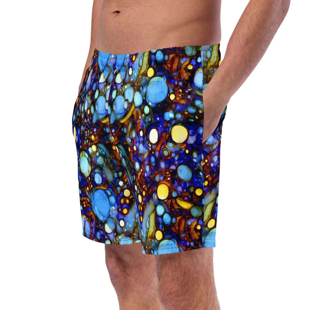 Blue Fireworks on Swim Trunks — Left Front