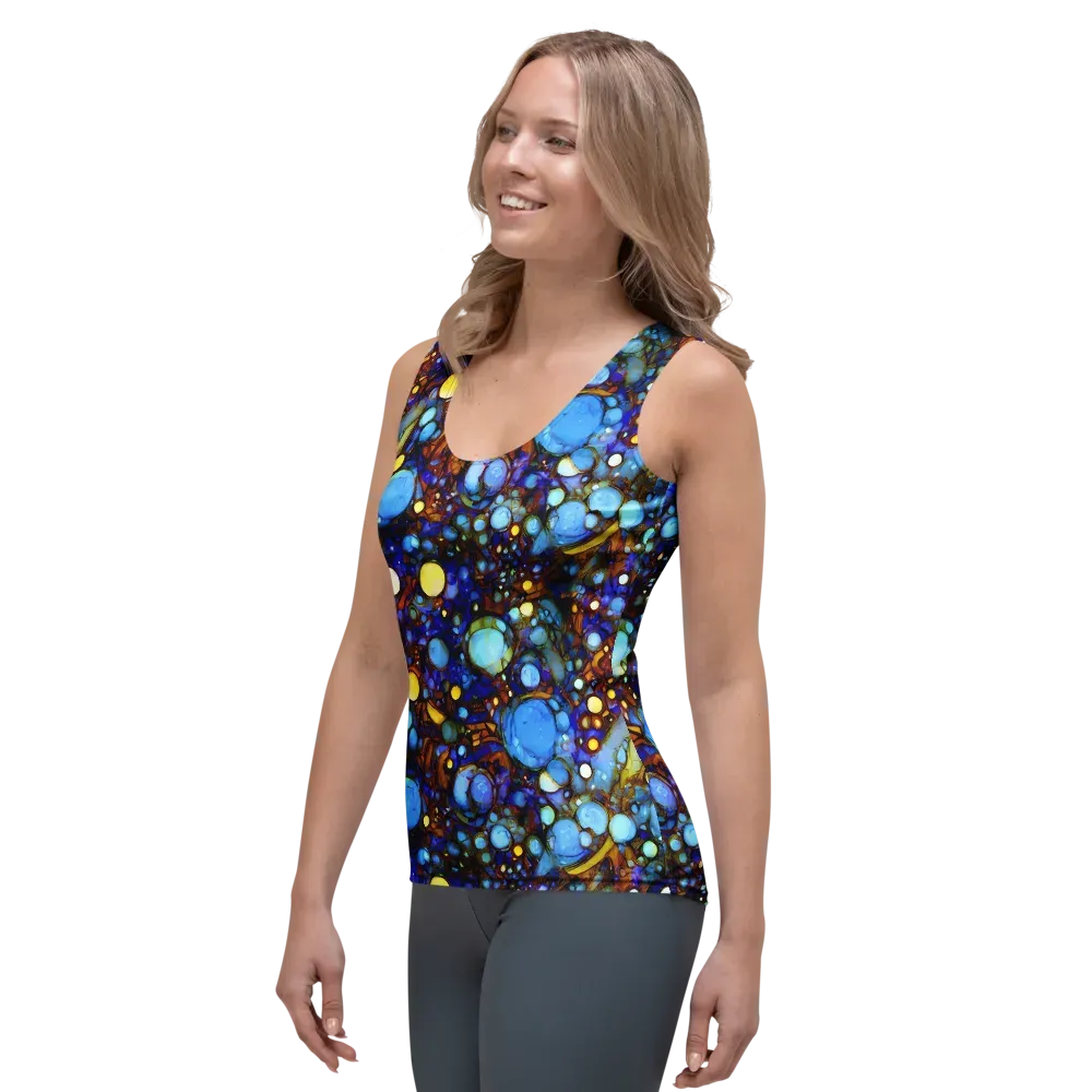 Blue Fireworks on Women's Tank Top — Left Front