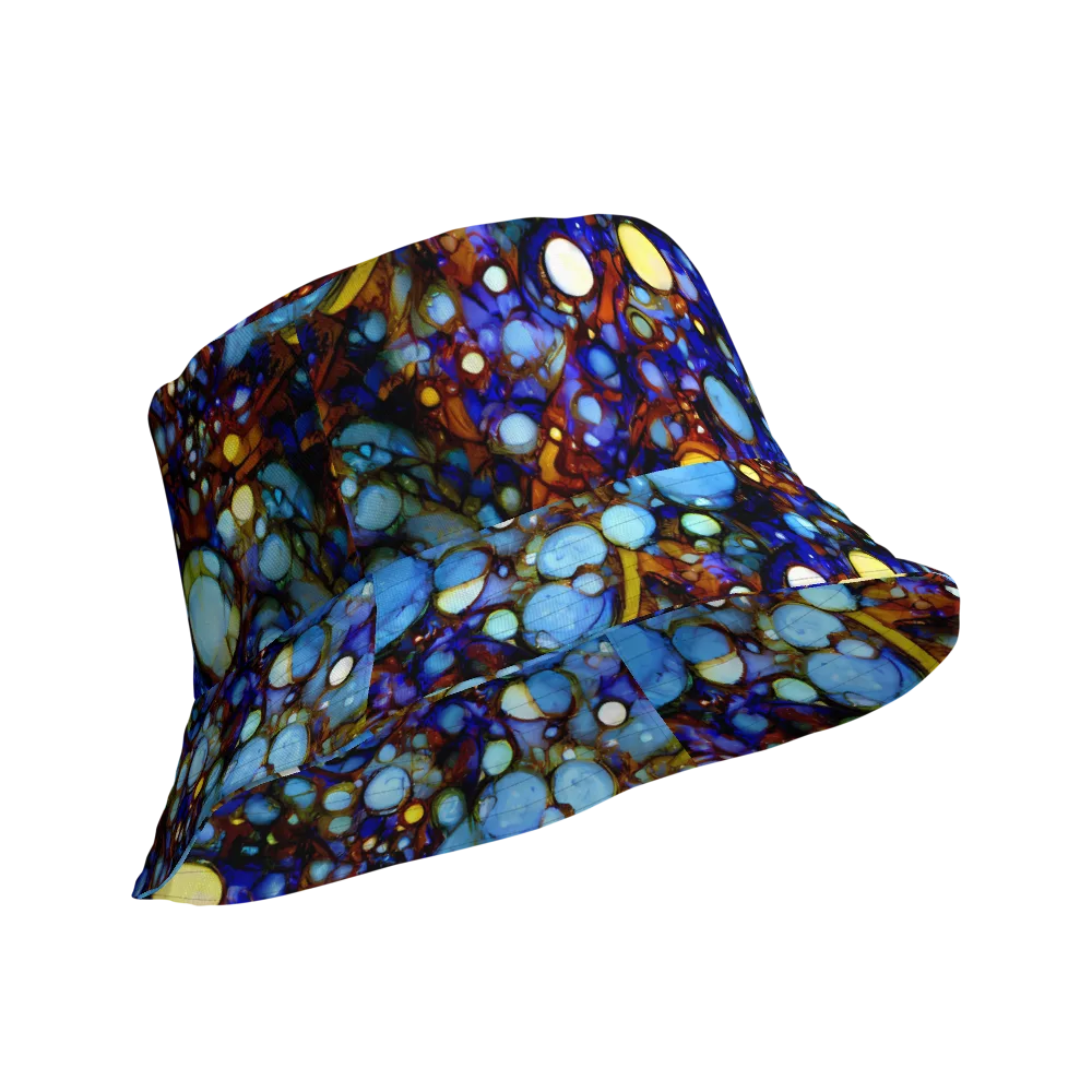 Blue Fireworks on Reversible Bucket Hat — Product details Outside