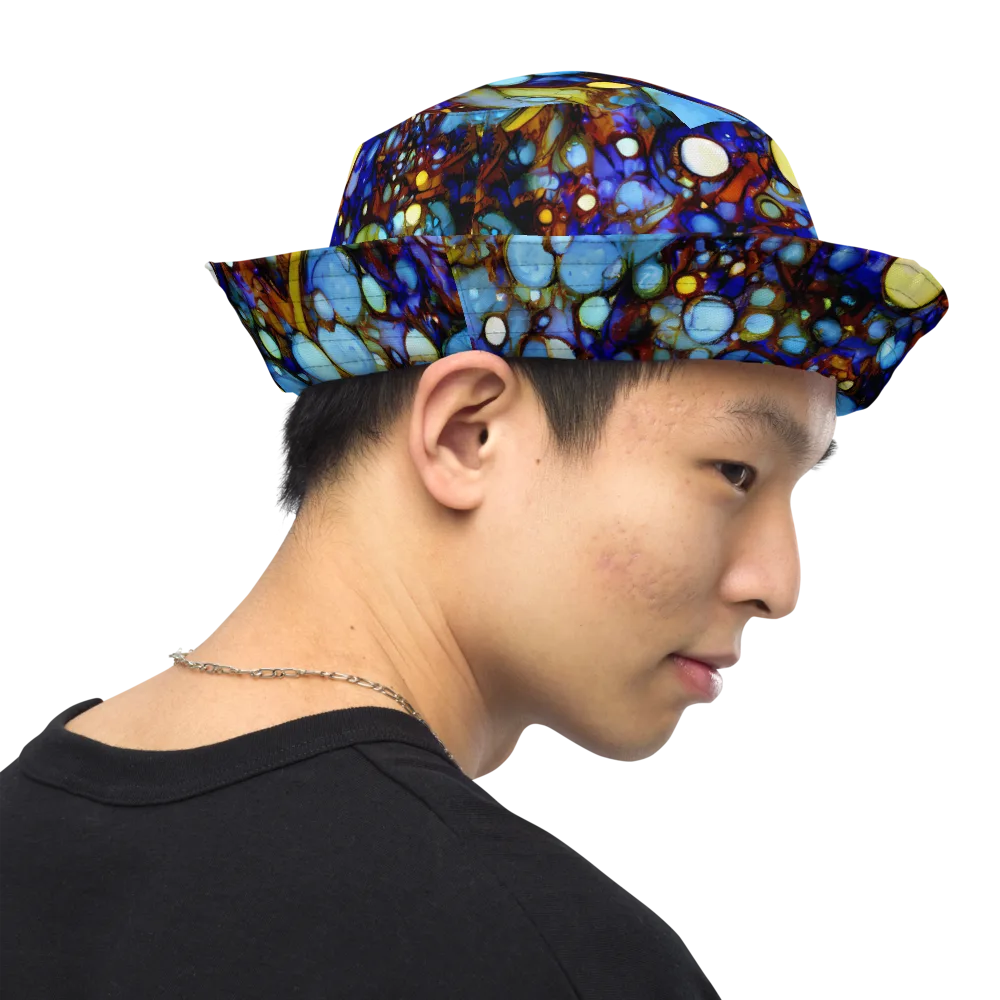 Blue Fireworks on Reversible Bucket Hat — Right Outside
