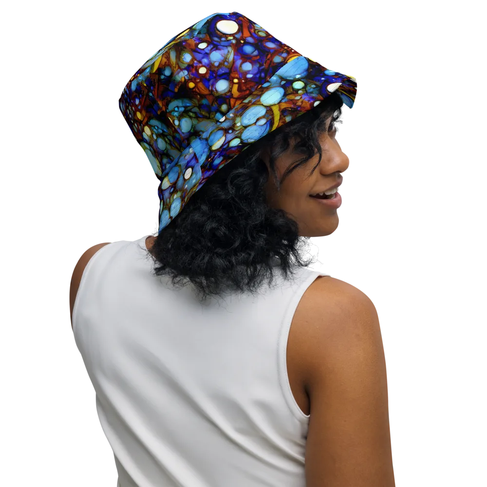 Blue Fireworks on Reversible Bucket Hat — Right Outside