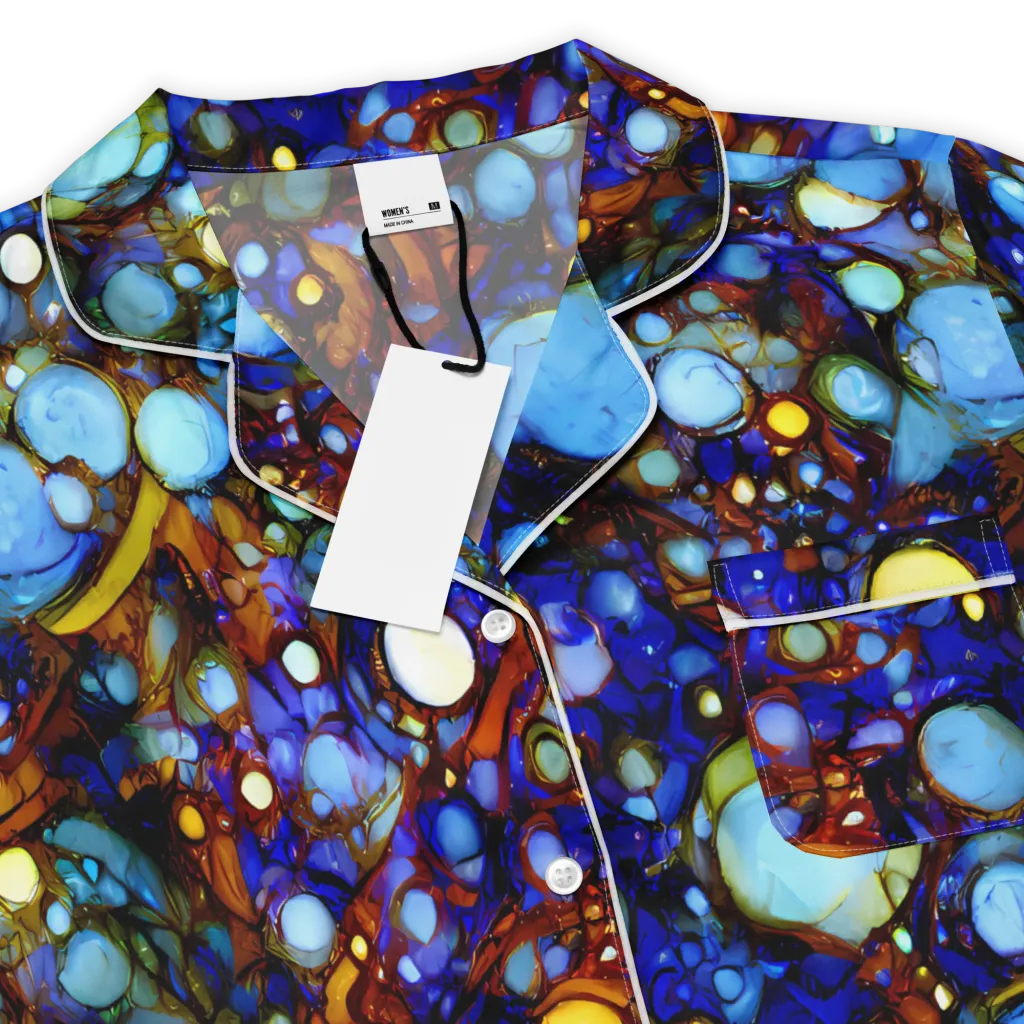 Blue Fireworks on Women's Short Sleeve Pajama Top — Product details