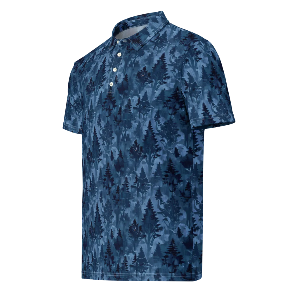 Midnight Timber on Men's Slim Fit Polo Shirt — Left Front