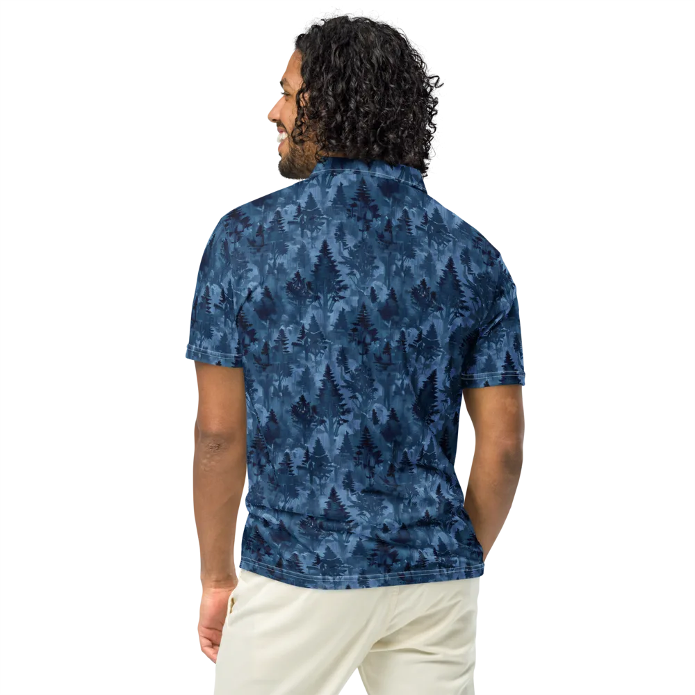 Midnight Timber on Men's Slim Fit Polo Shirt — Back