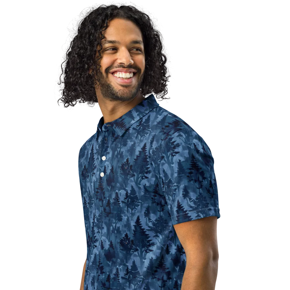 Midnight Timber on Men's Slim Fit Polo Shirt — Left Front