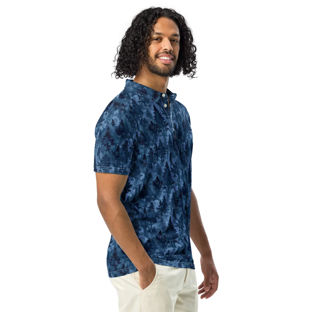 Midnight Timber on Men's Slim Fit Polo Shirt — Right Front