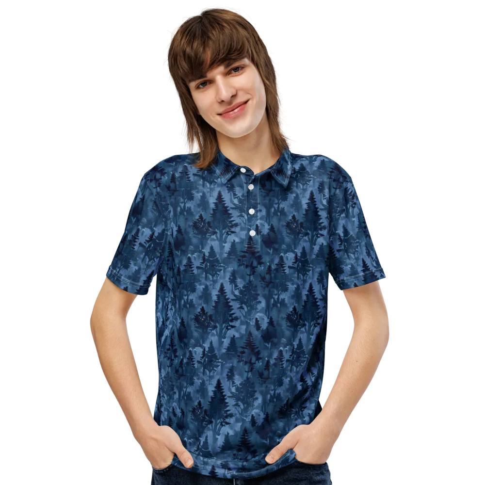 Midnight Timber on Men's Slim Fit Polo Shirt — Front