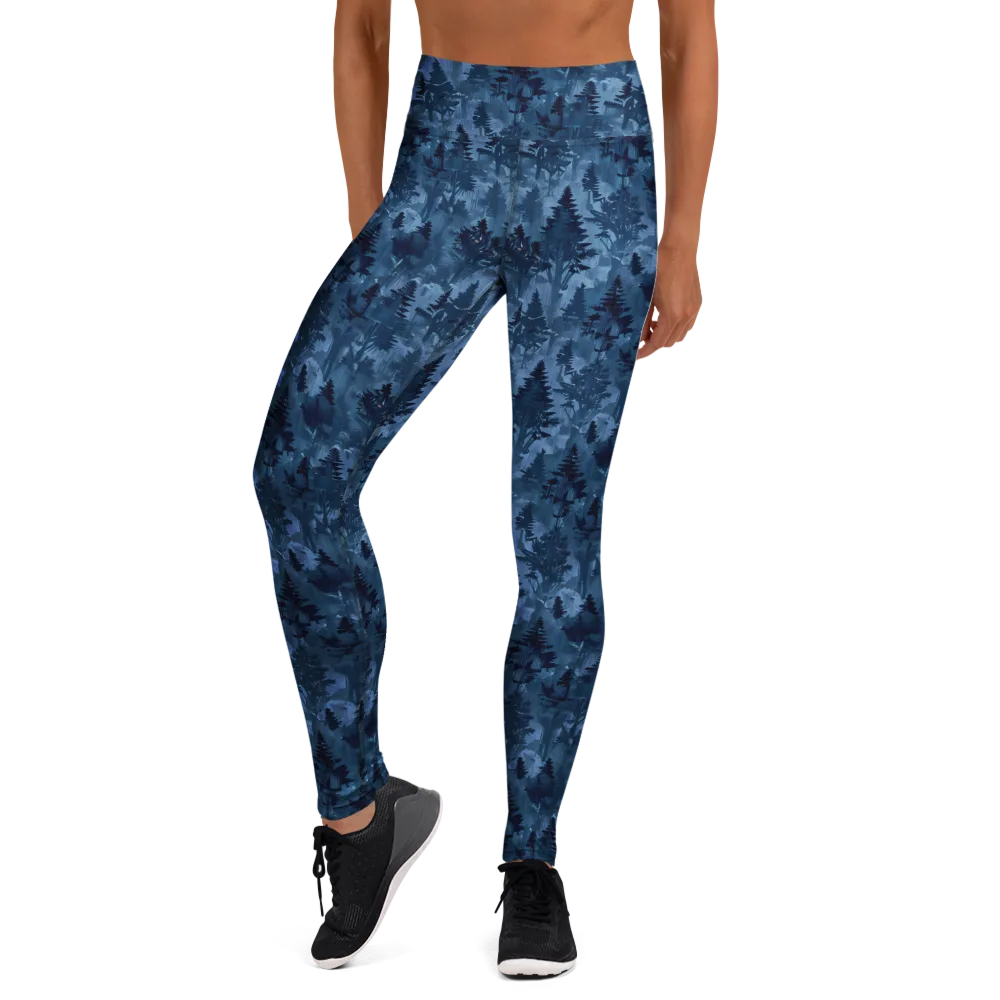 Midnight Timber on Yoga Leggings — Front