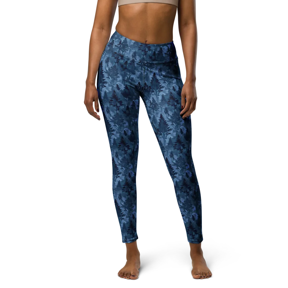 Midnight Timber on Yoga Leggings — Front