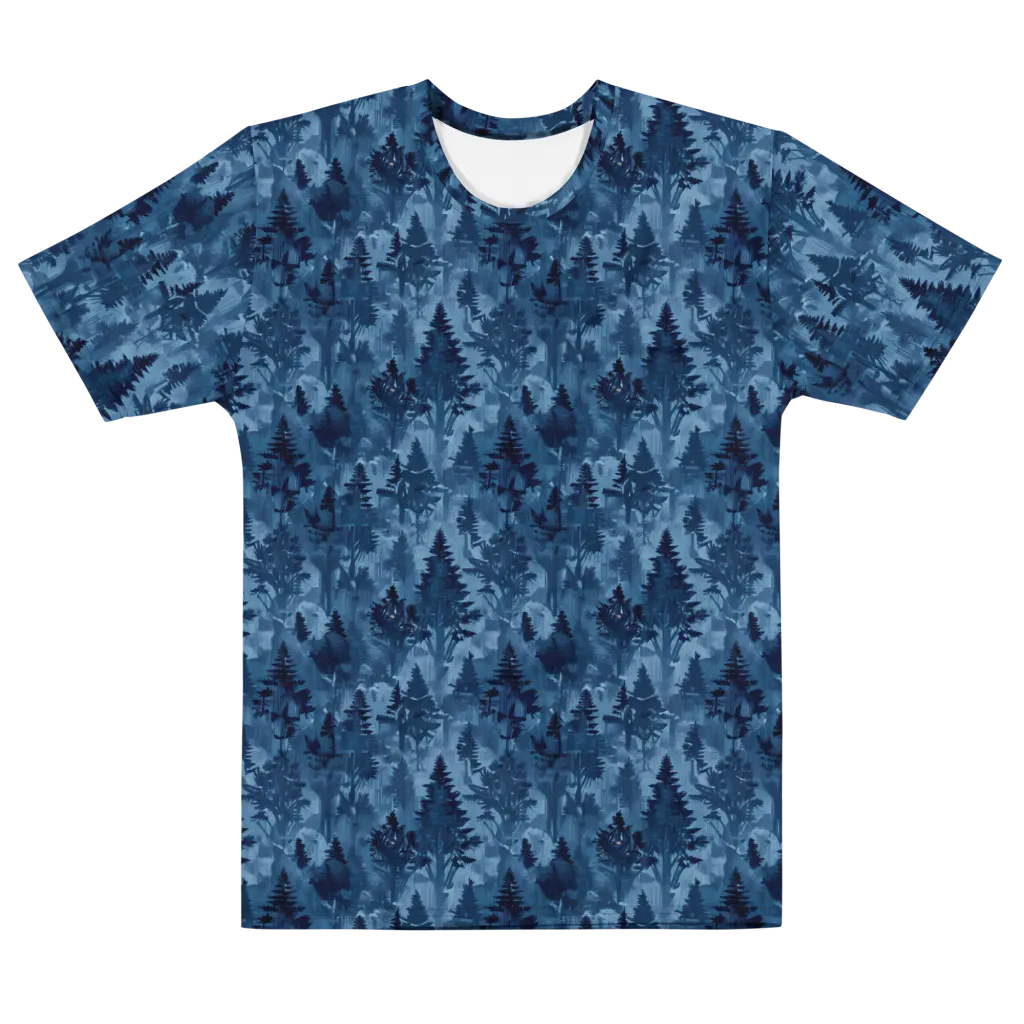 Midnight Timber on Men's Cotton Crew Neck T-Shirt — Front