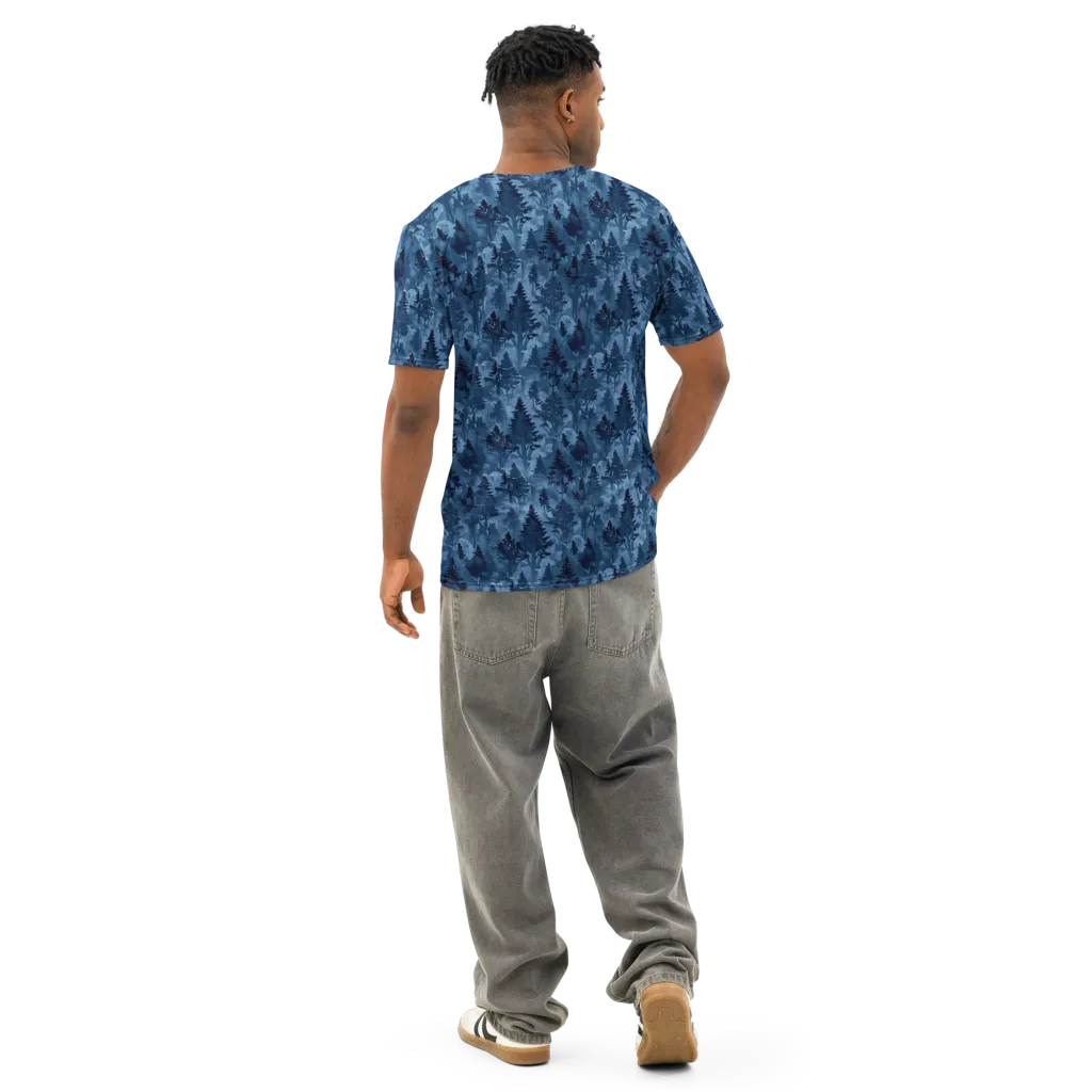 Midnight Timber on Men's Cotton Crew Neck T-Shirt — Back