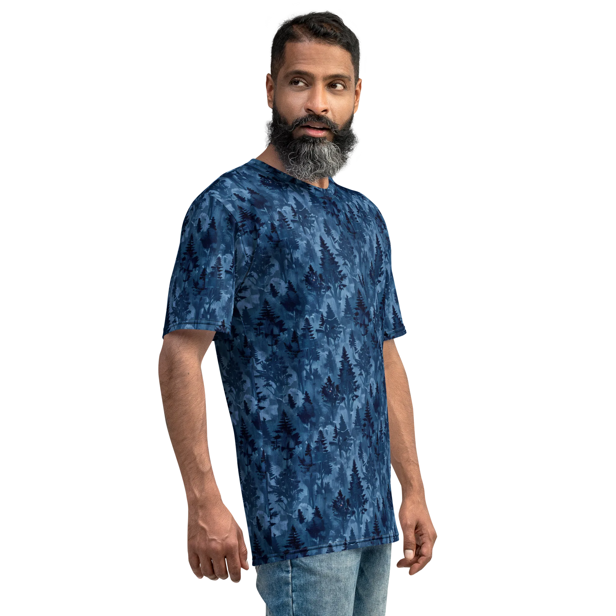 Midnight Timber on Men's Crew Neck T-Shirt — Right
