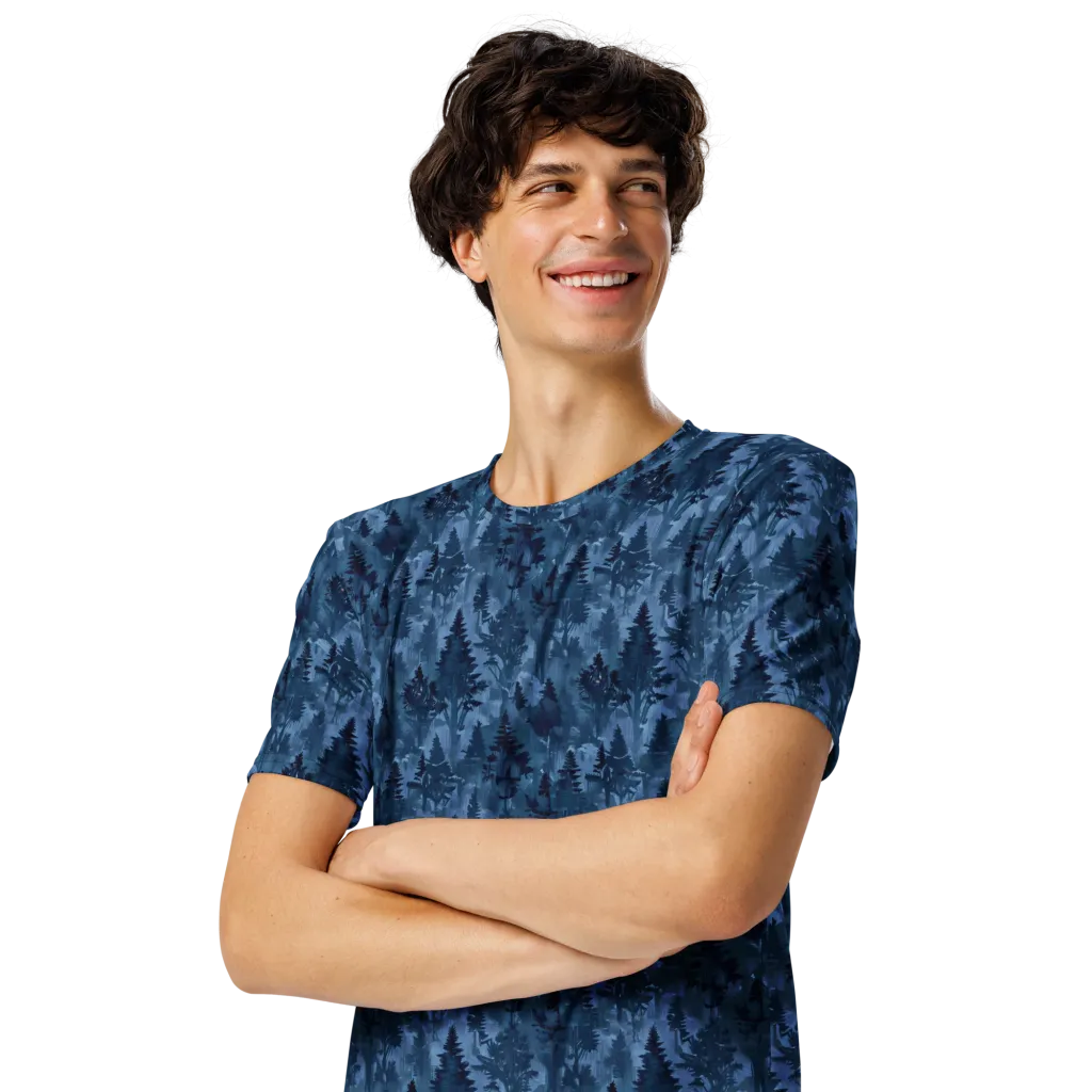 Midnight Timber on Men's Crew Neck T-Shirt — Left Front