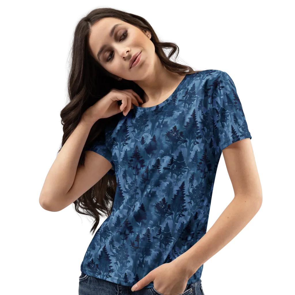 Midnight Timber on Women's Crew Neck T-Shirt — Left Front