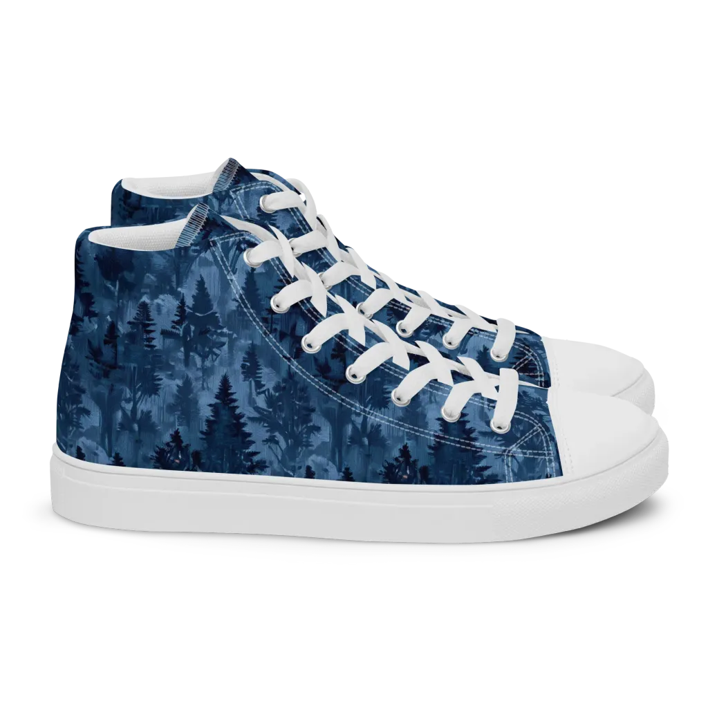 Midnight Timber on Women's High Top Canvas Shoes — Right