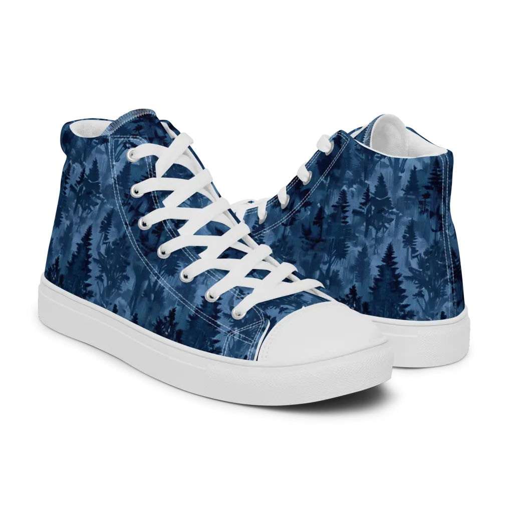Midnight Timber on Women's High Top Canvas Shoes — Right
