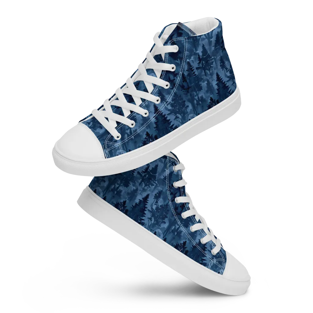 Midnight Timber on Women's High Top Canvas Shoes — Front