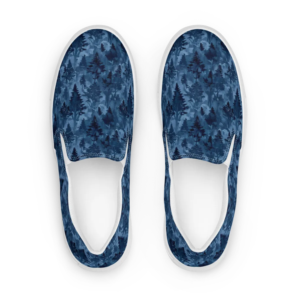 Midnight Timber on Men's Slip-On Canvas Shoes — Front