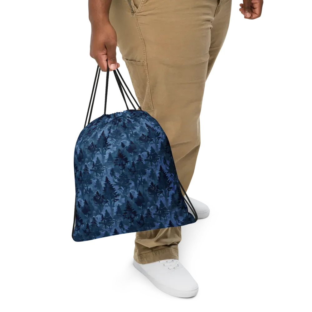 Midnight Timber on Drawstring Bag — Front