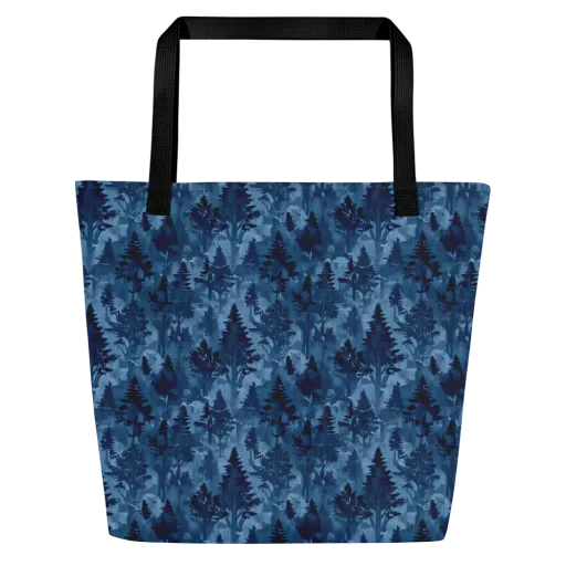 Midnight Timber on a Large Tote Bag W/ Pocket