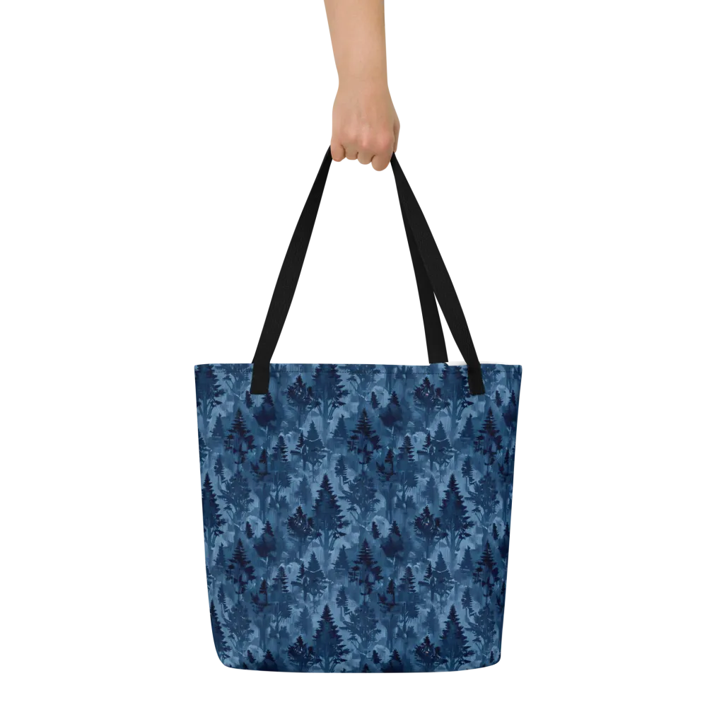 Midnight Timber on Large Tote Bag W/ Pocket — Front