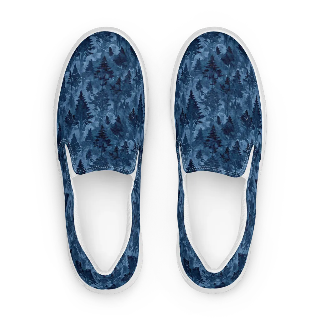 Midnight Timber on Women's Slip-On Canvas Shoes — Front