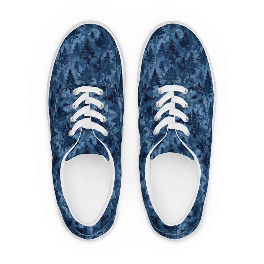 Midnight Timber on Men's Lace-Up Canvas Shoes — Front
