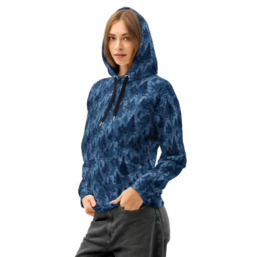 Midnight Timber on a Cotton Hoodie