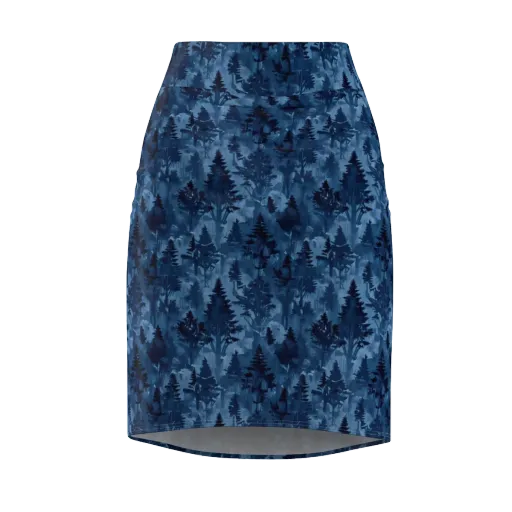 Midnight Timber on a Pencil Skirt