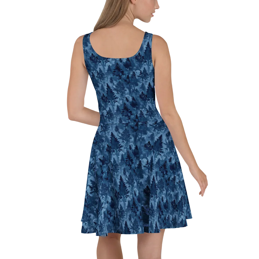 Midnight Timber on Skater Dress — Back
