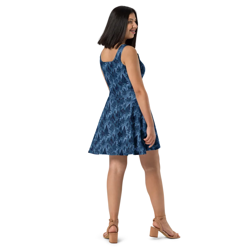 Midnight Timber on Skater Dress — Right