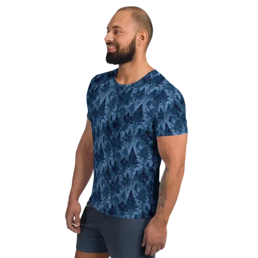 Midnight Timber on a Men's Athletic T-Shirt