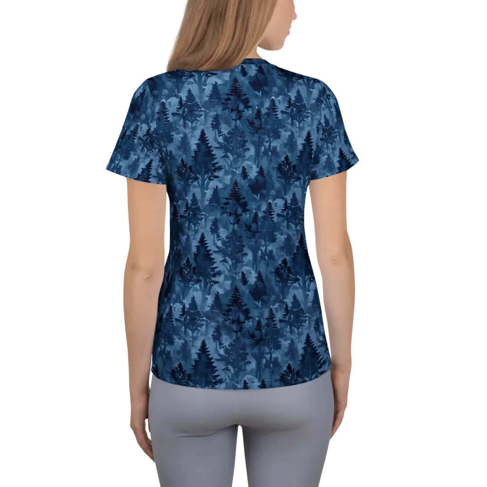 Midnight Timber on Women's Athletic T-Shirt — Back