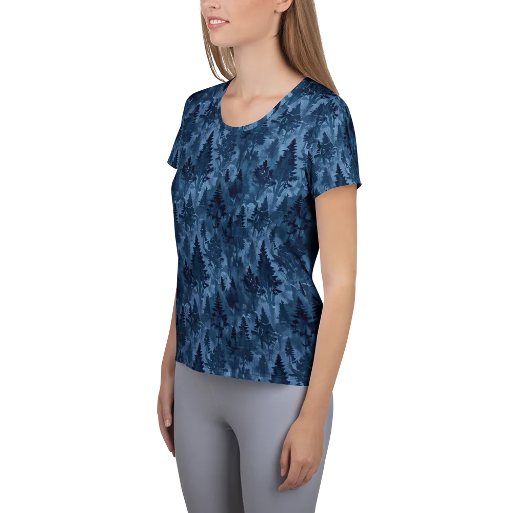 Midnight Timber on Women's Athletic T-Shirt — Left