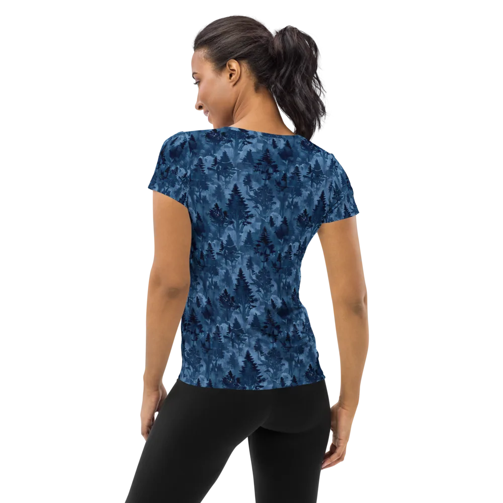 Midnight Timber on Women's Athletic T-Shirt — Back