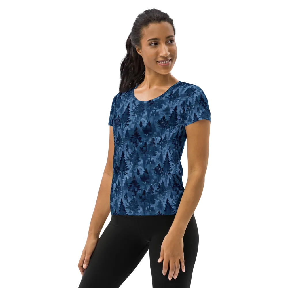 Midnight Timber on Women's Athletic T-Shirt — Left