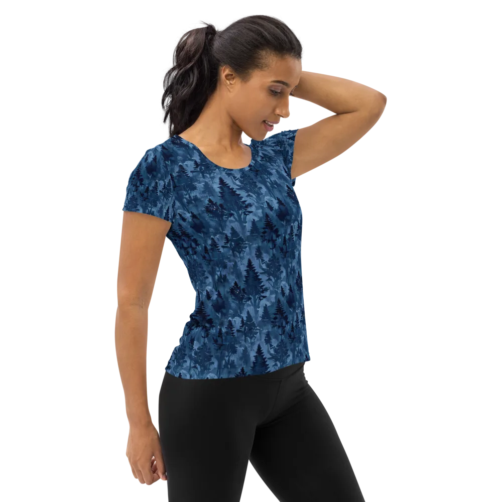 Midnight Timber on Women's Athletic T-Shirt — Right